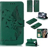 Veerpatroon Litchi Texture Horizontale Flip Leren Case met Portemonnee & Houder & Kaartsleuven Voor LG K50 (Groen)