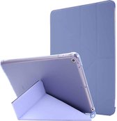 Voor iPad 10.2 / iPad 10.2 2020 Airbagvervorming Horizontale flip lederen tas met houder en pennenhouder (paars)