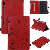 Voor Samsung Galaxy Tab S6 T860 Kat Bee Embossing Patroon Schokbestendig Tafel PC Beschermende Horizontale Flip Leren Case met Houder & Kaartsleuven & Portemonnee & Pen Slot & Wakker / Slaapf