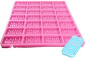 Domino epoxy siliconen mal DIY fondant taart decoratie, modelnummer: SX-BH-107 (roze)