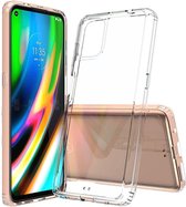 Voor Motorola Moto G9 Plus schokbestendig krasbestendig TPU + acryl beschermhoes (transparant)