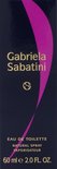Gabriela Sabatini Eau de Toilette, Natural Spray Vaporisateur, 60 ml 2.0 FL. OZ. Zwarte verpakking met paarse curve.