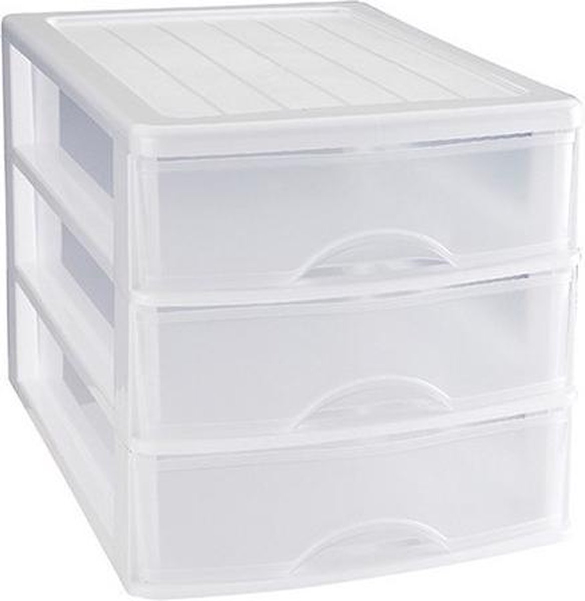 Boîte à Tiroirs 3 Tiroirs Transparents Format A4 - 35,5x26,5x26,5 Cm, Empilable, Rangement Bureau Ou Maison, Plastique Noir - 10