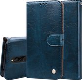 Voor xiaomi redmi 8 zakelijke stijl olie wax textuur horizontale flip lederen case, met houder & kaartsleuven & portemonnee (blauw)