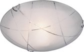 LED Plafondlamp - Plafondverlichting - Iona Sandra - E27 Fitting - 1-lichts - Rond - Mat Wit - Glas