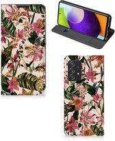 Hoesje ontwerpen Geschikt voor Samsung Galaxy A52 5G Enterprise Editie | A52 4G Smart Cover Valentijn Cadeautje Vrouw Bloemen
