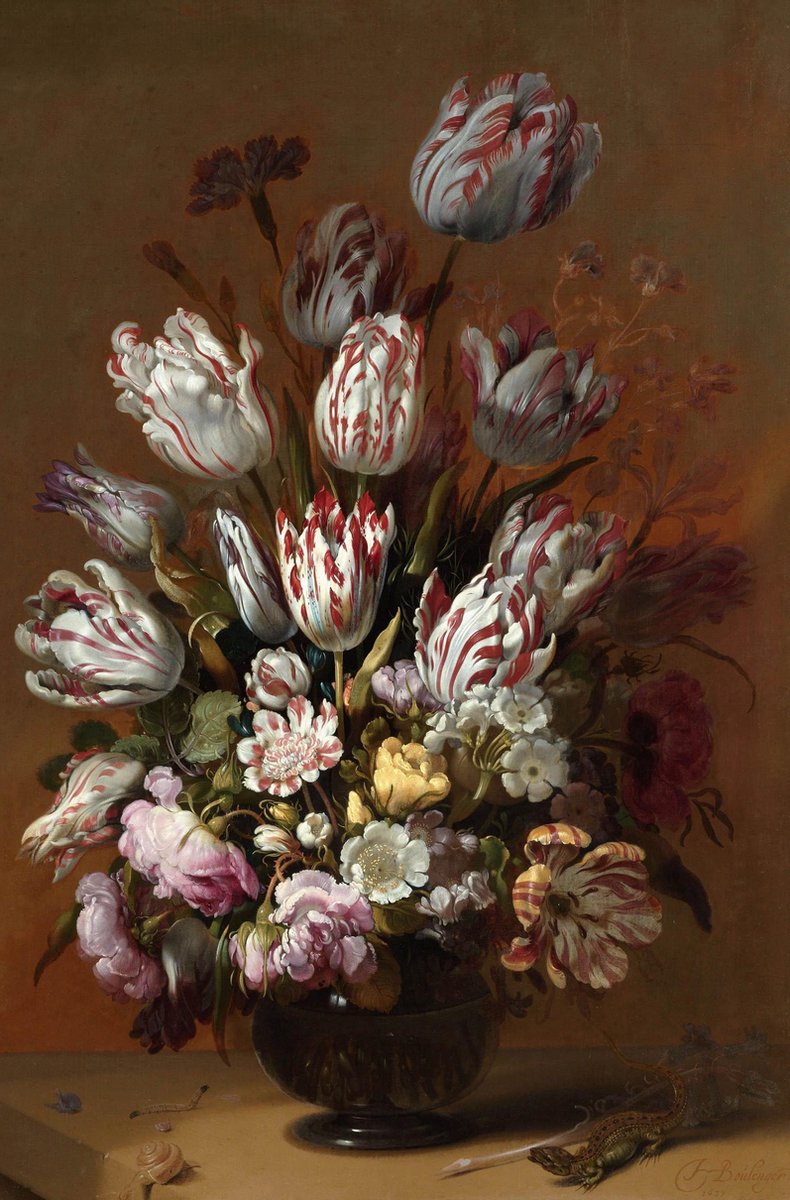 Schilderij - stilleven bloemen - Collectie dutch masters - Dibond wit - 98x148cm