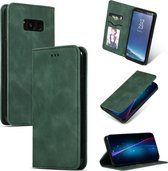 Retro Skin Feel Business Magnetische Horizontale Leren Flip Case voor Galaxy S8 + (Legergroen)