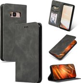 Retro Skin Feel Business Magnetische Horizontale Leren Flip Case voor Galaxy S8 (Donkergrijs)