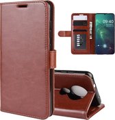 R64 textuur enkele vouw horizontale flip lederen tas voor NOKIA 6.2, met houder & kaartsleuven & portemonnee (bruin)