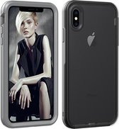Voor iPhone XS Max TPU + PC Poolse behuizing Val- en schokbestendig en krasbestendig (grijs + zwart)