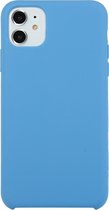 Voor iPhone 11 Effen kleur Effen siliconen schokbestendig hoesje (denimblauw)