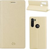 Voor Motorola Moto G8 ViLi DMX-54 Schokbestendig TPU + PU-leer Magnetische aantrekkingskracht Horizontale flip-beschermhoes met kaartsleuven en houder (champagne goud)