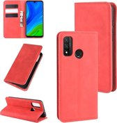 Voor Huawei P smart 2020 Retro-skin Business Magnetische Suction Leather Case met houder & kaartsleuven & portemonnee (rood)