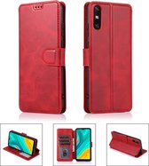 Voor Huawei Enjoy 10e Kalf Textuur Magnetische Gesp Horizontale Flip Leren Case met Houder & Kaartsleuven & Portemonnee & Fotolijst (Rood)