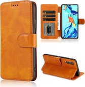 Voor Huawei P30 Kalf Textuur Magnetische Gesp Horizontale Flip Leren Case met Houder & Kaartsleuven & Portemonnee & Fotolijst (Kaki)