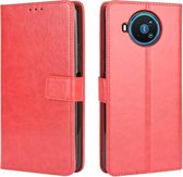 Voor Nokia 8.3 5G Retro Crazy Horse Texture Horizontale Flip Leather Case, met houder & kaartsleuven & fotolijst (rood)