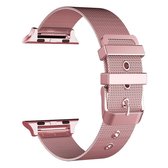 Voor Apple Watch Series 5 & 4 40 mm / 3 & 2 & 1 38 mm Milanese roestvrijstalen horlogeband met dubbele gesp (rosÃ©goud)