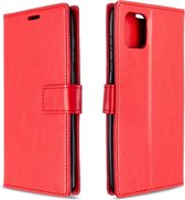 Voor Galaxy A81 Crazy Horse Texture Horizontaal Flip Leren Case met Houder & Kaartsleuven & Portemonnee & Fotolijst (rood)