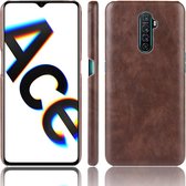 Voor Oppo Realme X2 Pro / Reno Ace Shockproof Litchi Texture PC + PU Case (bruin)