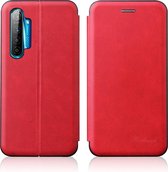 Voor OPPO K5 / Realme XT / Realme X2 GeÃ¯ntegreerde elektriciteit die op Retro-textuur drukt Magnetische TPU + PU-lederen tas met kaartsleuf en houder (rood)
