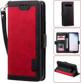 Voor Galaxy S10 Plus Retro Splicing Horizontale Flip Leather Case met kaartsleuven & houder & portemonnee (rood)