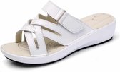 Cross Striped Fashion Cute Slippers Sandalen voor dames (Kleur: Wit Maat: 37)