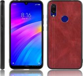 Voor Xiaomi Redmi 7 schokbestendig naaien koe patroon huid PC + PU + TPU Case (rood)