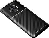 Voor Vivo S6 Carbon Fiber Texture Shockproof TPU Case (Zwart)