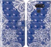 Voor LG K50 3D-schilderij Gekleurd tekenpatroon Horizontaal Flip TPU + PU lederen tas met houder & kaartsleuven & portemonnee en lanyard (wit kant)