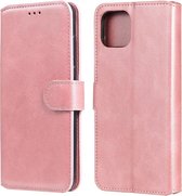 Voor OPPO A92s klassieke kalfsleer PU + TPU horizontale flip lederen tas, met houder en kaartsleuven en portemonnee (rose goud)