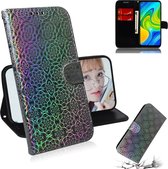 Voor Xiaomi Redmi Note 9 / 10X 4G Effen kleur Kleurrijke magnetische gesp Horizontale flip PU lederen tas met houder & kaartsleuven & portemonnee & draagkoord (zilver)