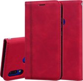 Voor Geschikt voor Xiaomi Redmi Note 7 Frosted Business Magnetische horizontale flip PU lederen tas met houder en kaartsleuf en lanyard (rood)