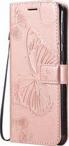 Mobigear Telefoonhoesje geschikt voor Samsung Galaxy M31 Hoesje | Mobigear Butterfly Bookcase Portemonnee | Pasjeshouder voor 2 Pasjes | Telefoonhoesje voor Pinpas / OV Kaart / Rijbewijs - Roségoud