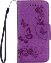 Samsung Galaxy A5 (2017) Hoesje - Mobigear - Butterfly Serie - Kunstlederen Bookcase - Paars - Hoesje Geschikt Voor Samsung Galaxy A5 (2017)