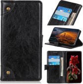 Voor OPPO Find X2 koperen gesp nappa textuur horizontale flip lederen tas met houder & kaartsleuven & portemonnee (zwart)