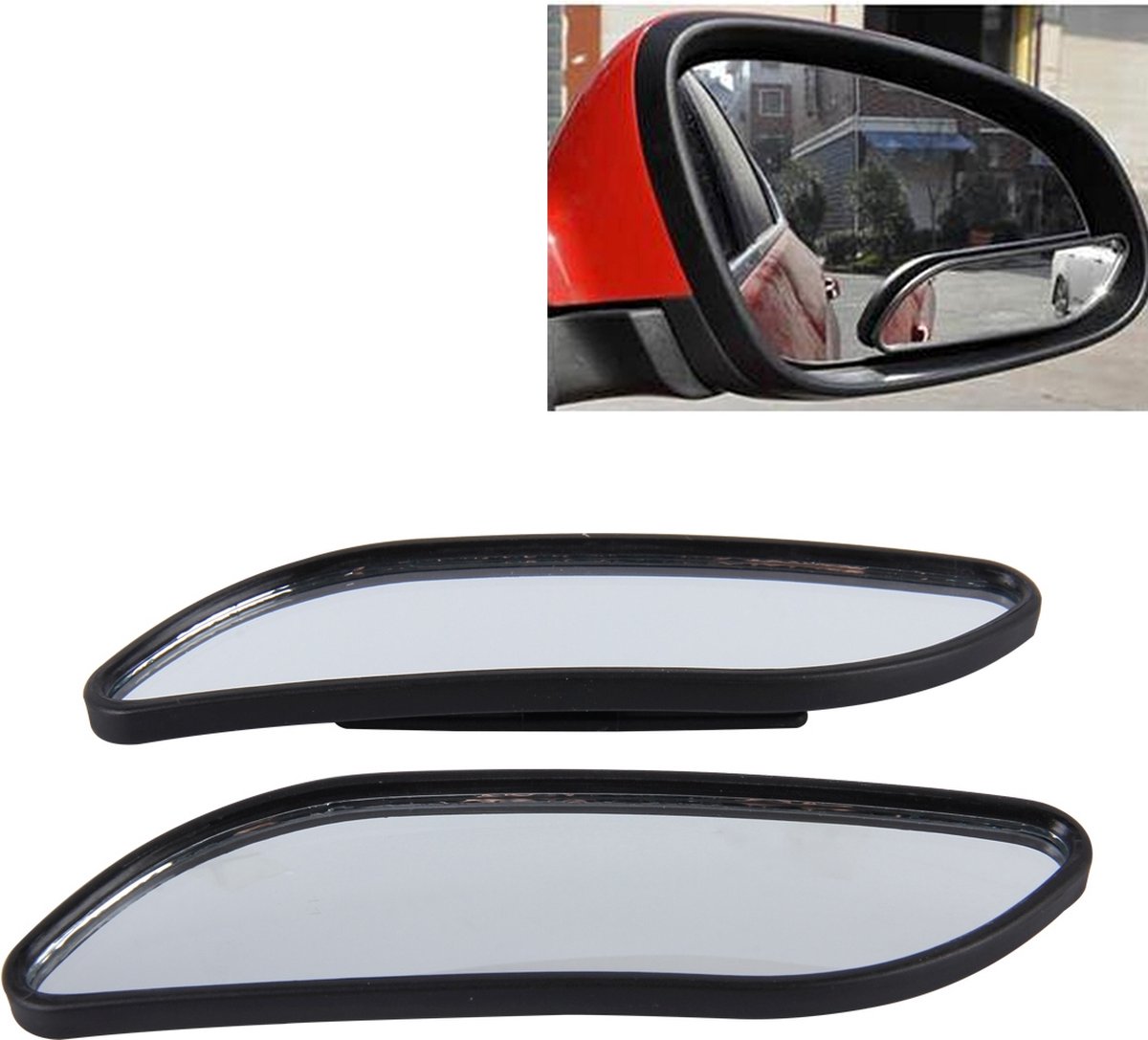 3R-067 2 STKS Auto Blinde hoek en brede achteraanzicht Groothoek verstelbare spiegel (zwart)