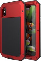 Metalen schokbestendige waterdichte beschermhoes voor iPhone X (rood)