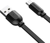 ROCK S5 2A Micro USB opladen + gegevenssynchronisatie TPE platte vorm datakabel, kabellengte: 1 m (zwart)