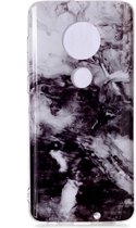 Voor Motorola Moto G7 gekleurde tekening patroon IMD vakmanschap Soft TPU beschermhoes (zwart wit)
