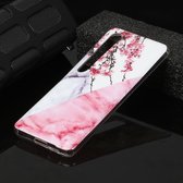 Voor Xiaomi Mi 10 Marble Pattern Soft TPU beschermhoes (Plum Blossom)