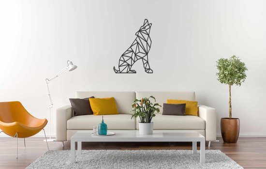 Line Art - Wolf 7 - S - 60x44cm - décoration murale géométrique