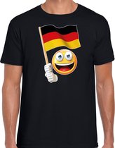 Duitsland supporter / fan emoticon t-shirt zwart voor heren S