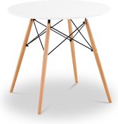 Fromm & Starck Tafel - rond - Ø 80 cm - wit - zwarte stalen stutten