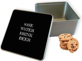 Boîte à biscuits Save Water Square - Boîte de rangement 20x20x10 cm