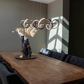 Paul Neuhaus krisscross - Design LED Dimbare Hanglamp eettafel met Dimmer voor boven de eettafel | in eetkamer - 4 lichts - L 99 cm - Zwart - Woonkamer | Slaapkamer | Keuken