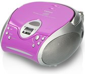 Bol.com Lenco SCD-24 - Draagbare radio cd speler met aux-uitgang - Paars aanbieding