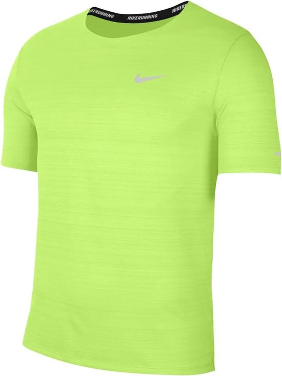 technisch sjaal Federaal Nike - Dri-FIT Miler Running Top - Hardloopshirt Heren - XXL - Lime |  bol.com