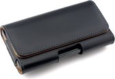 kwmobile heuptasje voor smartphone met gordelclip - Fanny pack in zwart - Imitatieleren gordeltas 14,4 x 7 cm