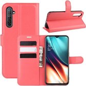 Voor Oppo K5 Litchi Texture Horizontale Flip Leren Case met Portemonnee & Houder & Kaartsleuven (Rood)